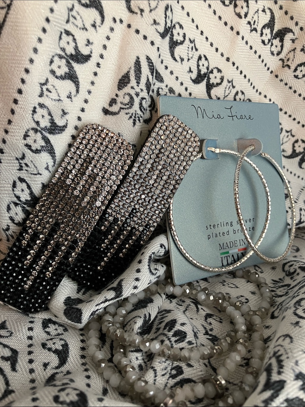Mia Fiore Sterling Silver Plated Bronze Hoop Earrings -NWT; Made in Italy :) - Picture 3 of 9